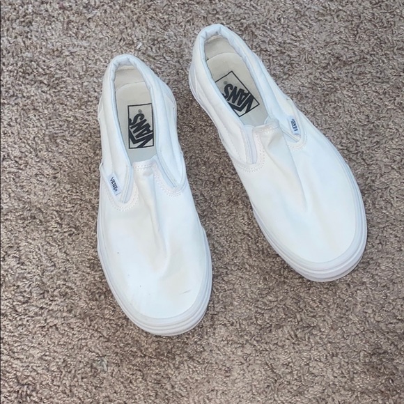 Vans Shoes - size 8.5 white slip on vans!